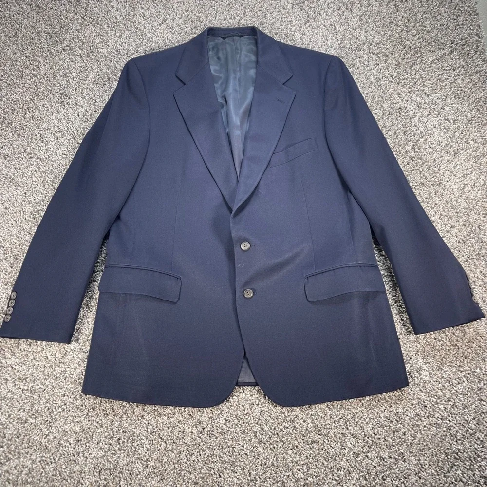 Polo Ralph Lauren University Club Nordstrom 44R Blue Virgin Wool Blazer Jacket